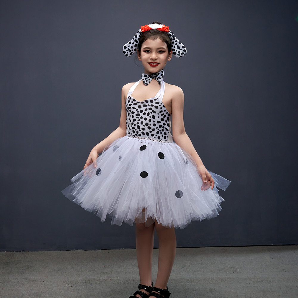 Anime Cosplay Simple - Girls Dalmatian Halloween Costume Polka Dot