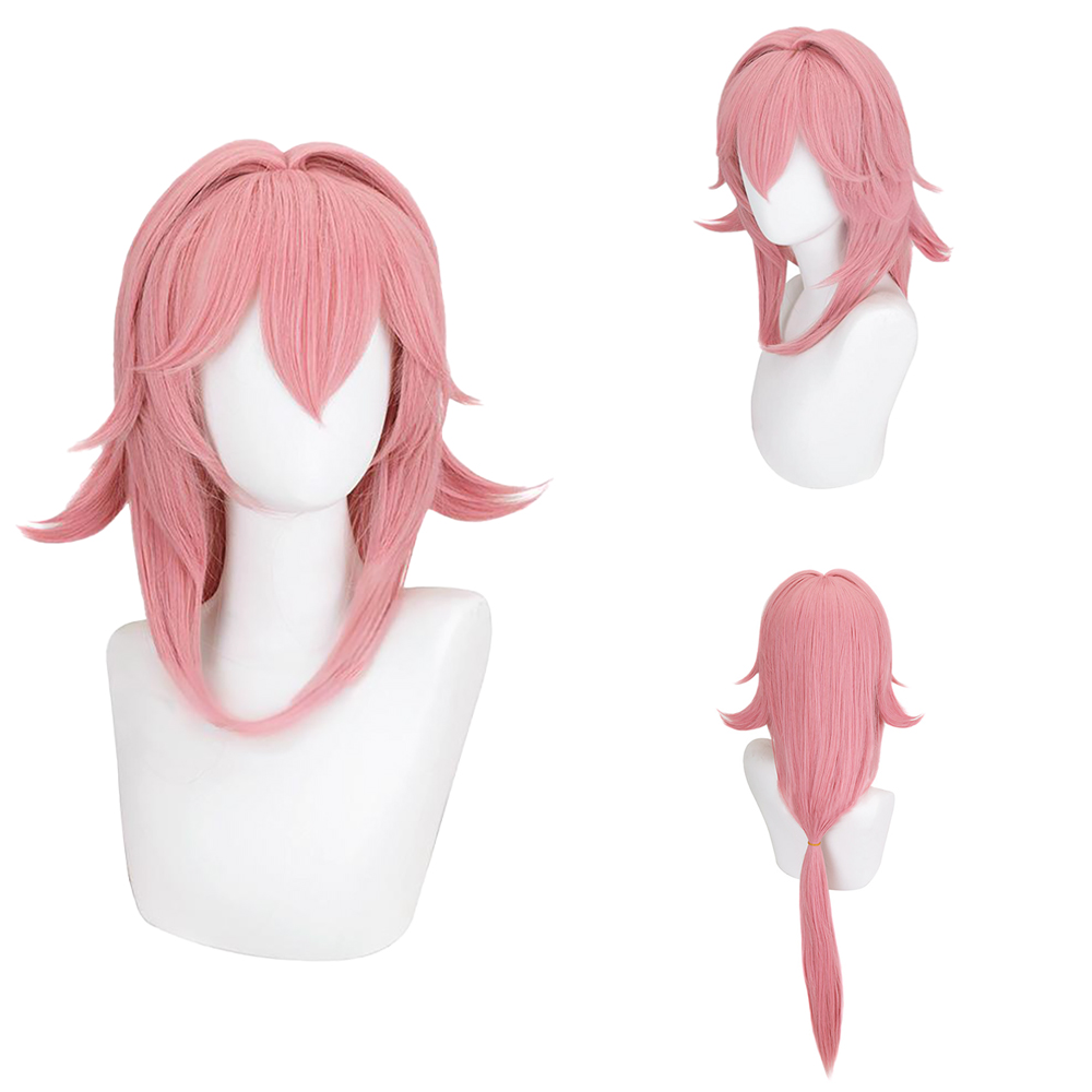 Yae Miko Cos Wig Pink Natural  - Anime Cosplay Photo incelemesi ve fiyatı
