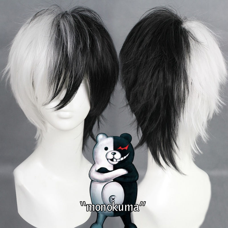 Anime Game Danganronpa Black a - Cosplay Anime White Hair incelemesi ve fiyatı