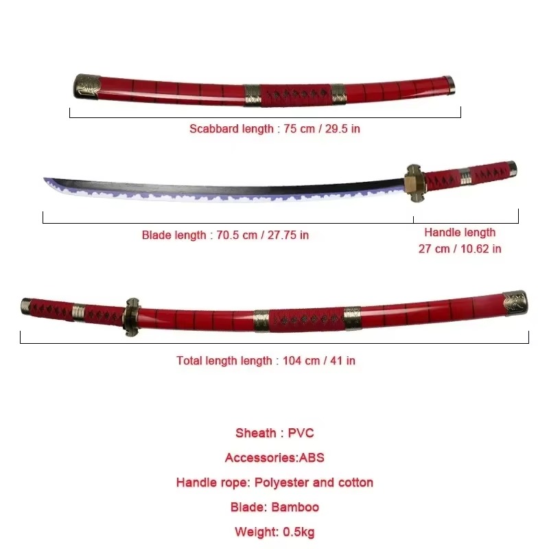 40incn Roronoa Zoro Katana Nin - Anime Cosplay Katana incelemesi ve fiyatı