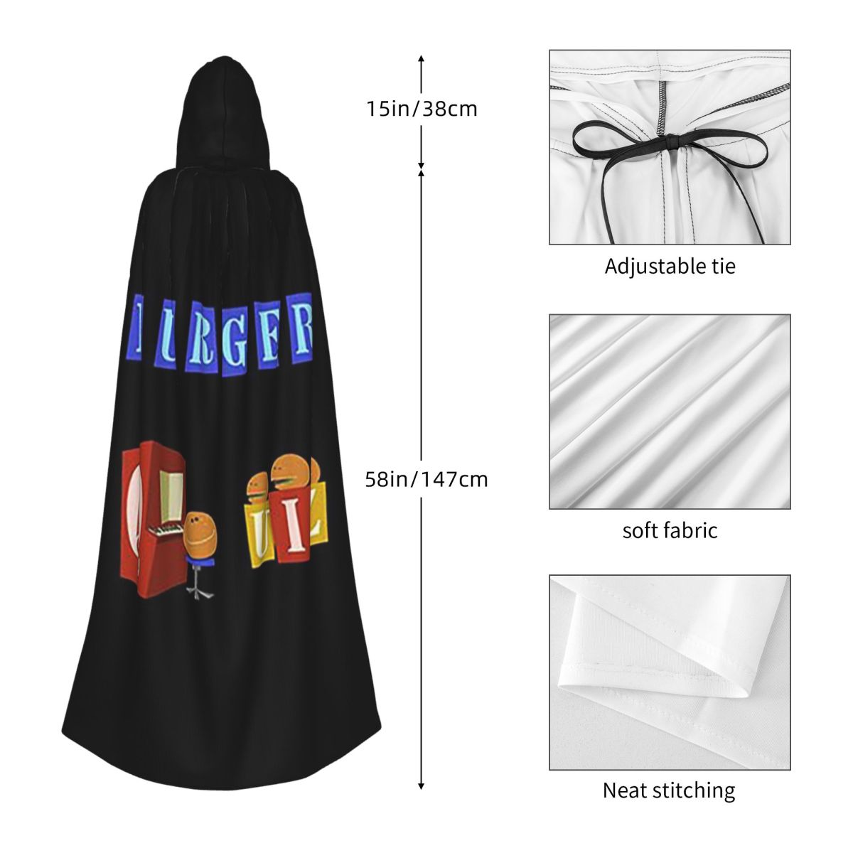 Burger Quiz New Logo Long Hood - Anime Cosplay Quiz incelemesi ve fiyatı