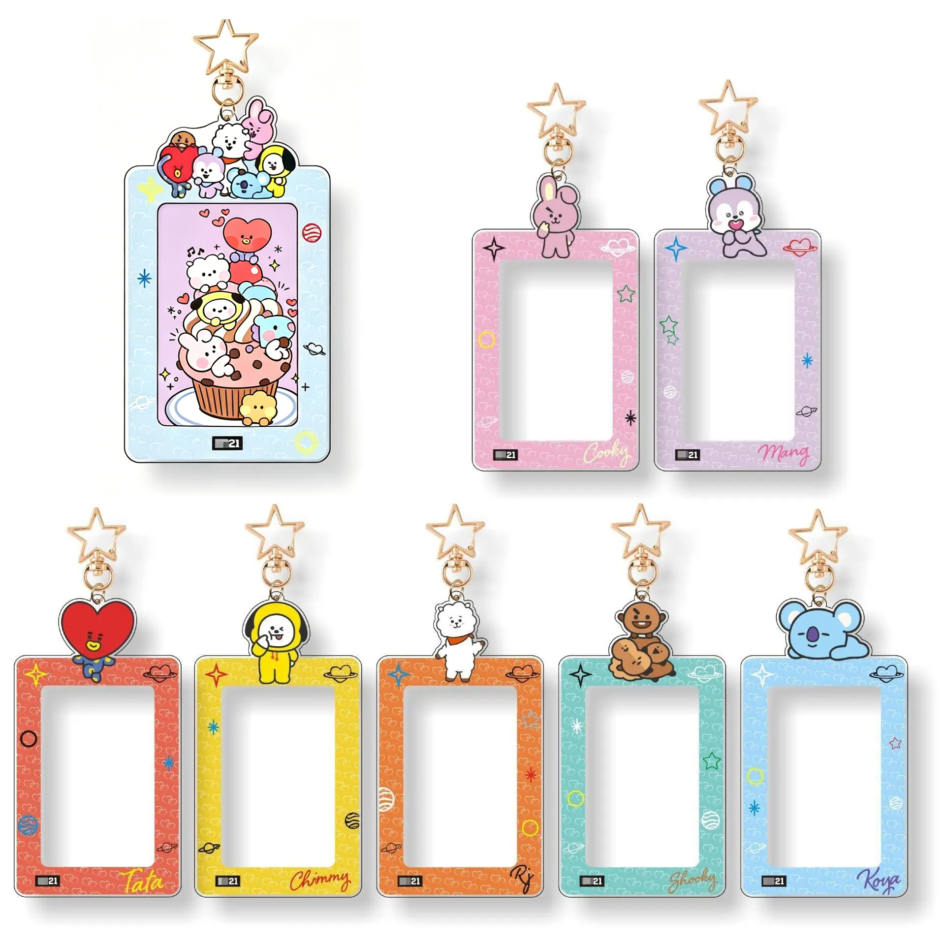 Kawaii BT21 Card Holder Keycha - Anime Cosplay Photo incelemesi ve fiyatı