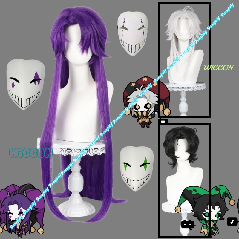 Men's Pierrot Jester Harlequin - Cosplay Anime White Hair incelemesi ve fiyatı