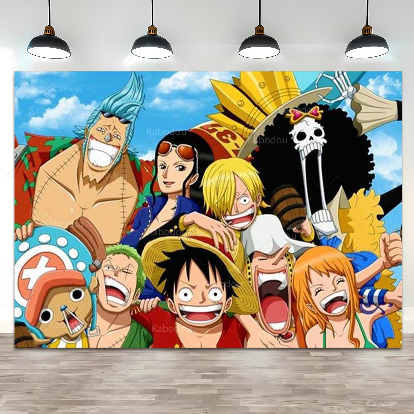 Anime One Piece Luffy Backdrop - Anime Cosplay Photo incelemesi ve fiyatı
