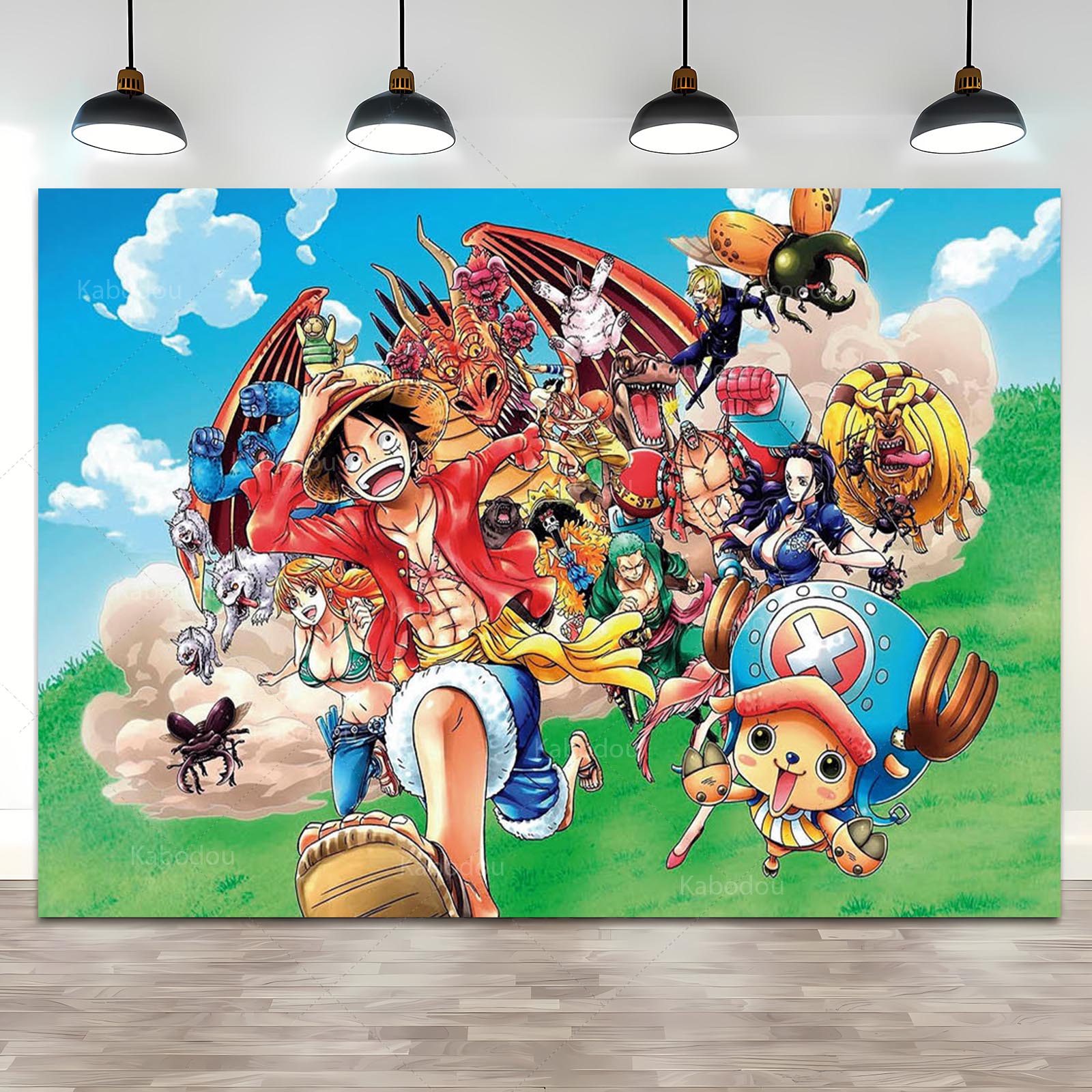Anime One Piece Luffy Backdrop - Anime Cosplay Photo incelemesi ve fiyatı