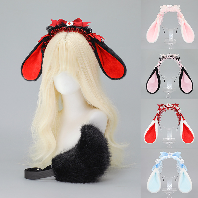 Lolita Rabbit Ear Headband Wom - Anime Cosplay Girl Photo incelemesi ve fiyatı