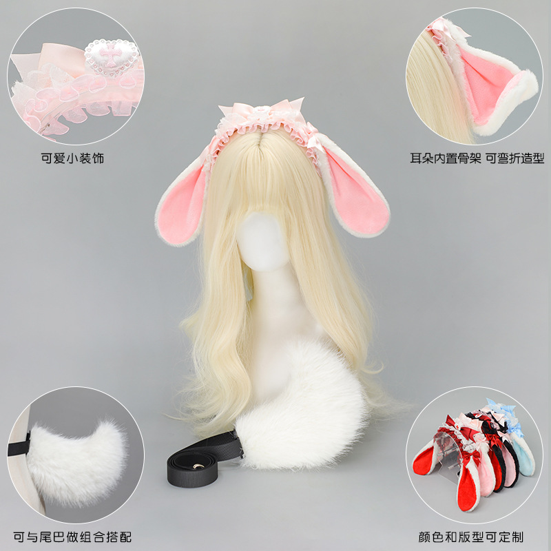 Lolita Rabbit Ear Headband Wom - Anime Cosplay Girl Photo incelemesi ve fiyatı